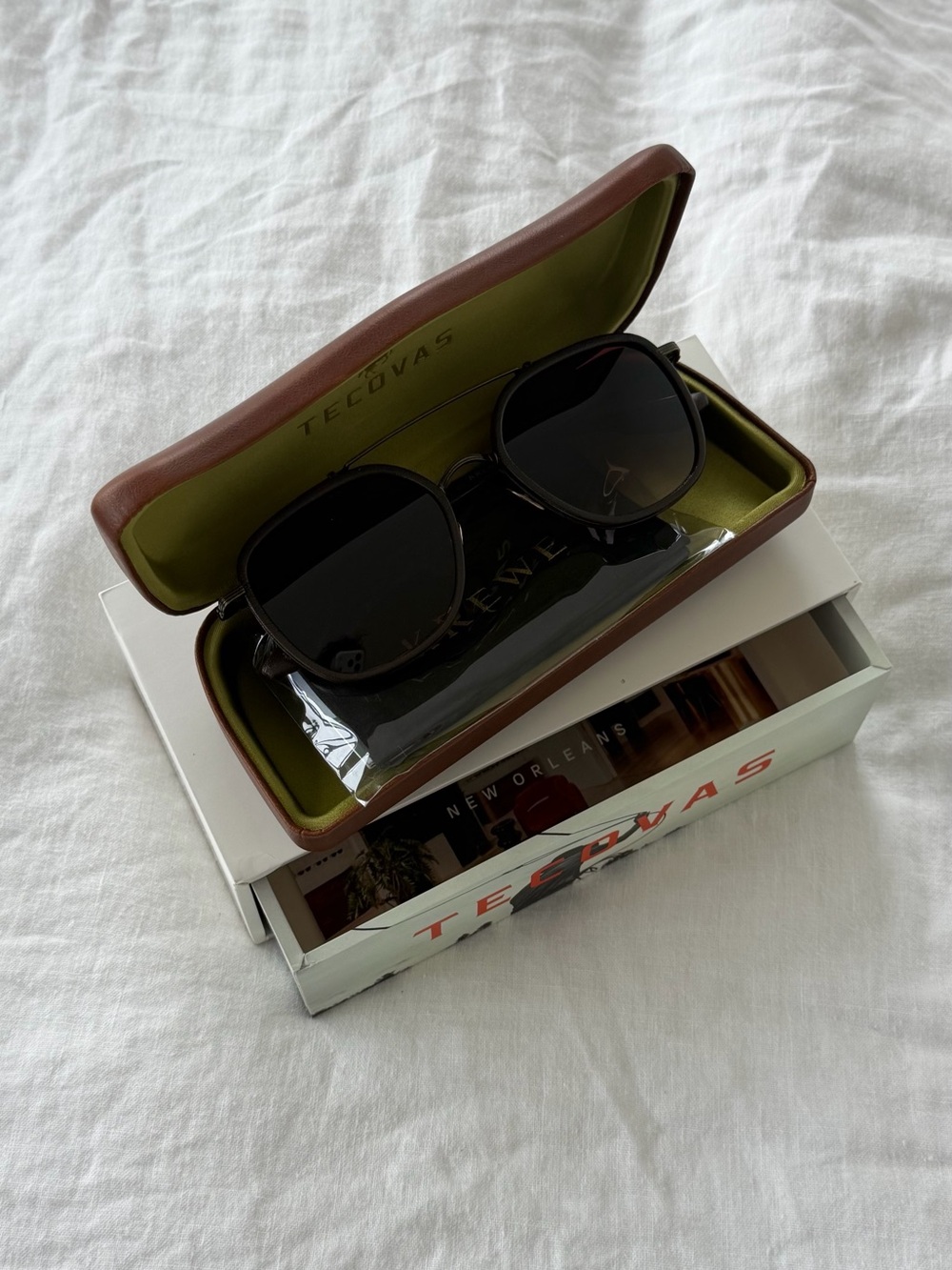 KREWE x Tecovas Austin Brown Gradient Square Aviator Sunglasses NEW - Picture 8 of 10
